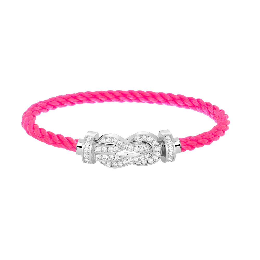 [LumiVibe]CHANCE LARGE 8 FIGURE BUCKLE FULL DIAMOND BRACELET SILVER