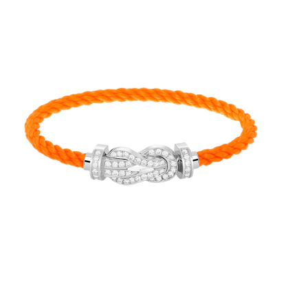 [LumiVibe]CHANCE LARGE 8 FIGURE BUCKLE FULL DIAMOND BRACELET SILVER