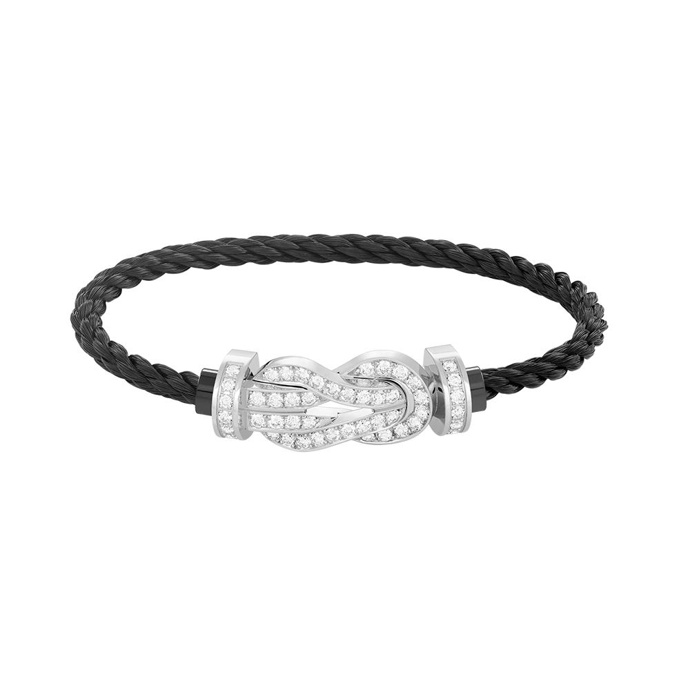 [LumiVibe]CHANCE LARGE 8 FIGURE BUCKLE FULL DIAMOND BRACELET SILVER