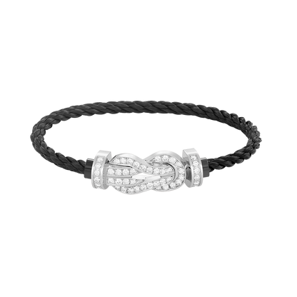 [LumiVibe]CHANCE LARGE 8 FIGURE BUCKLE FULL DIAMOND BRACELET SILVER