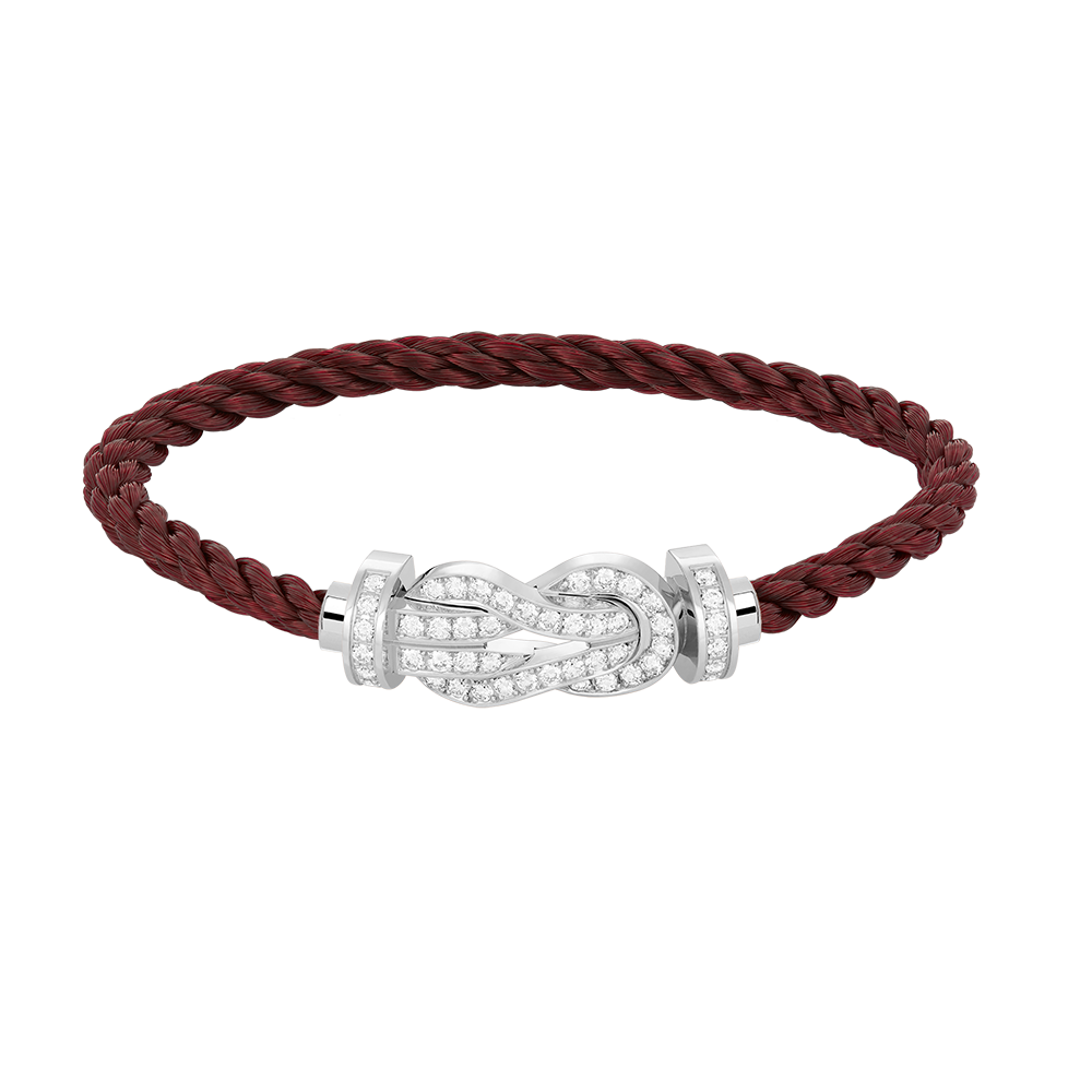 [LumiVibe]CHANCE LARGE 8 FIGURE BUCKLE FULL DIAMOND BRACELET SILVER