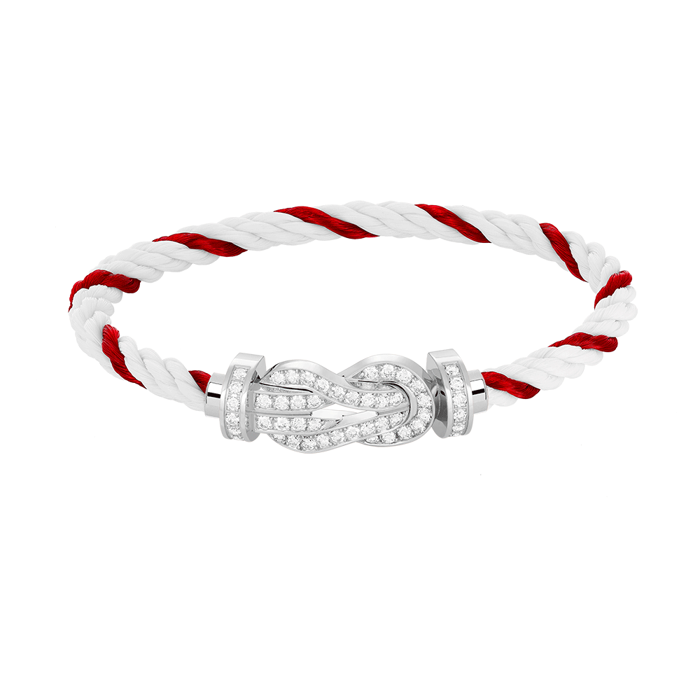 [LumiVibe]CHANCE LARGE 8 FIGURE BUCKLE FULL DIAMOND BRACELET SILVER