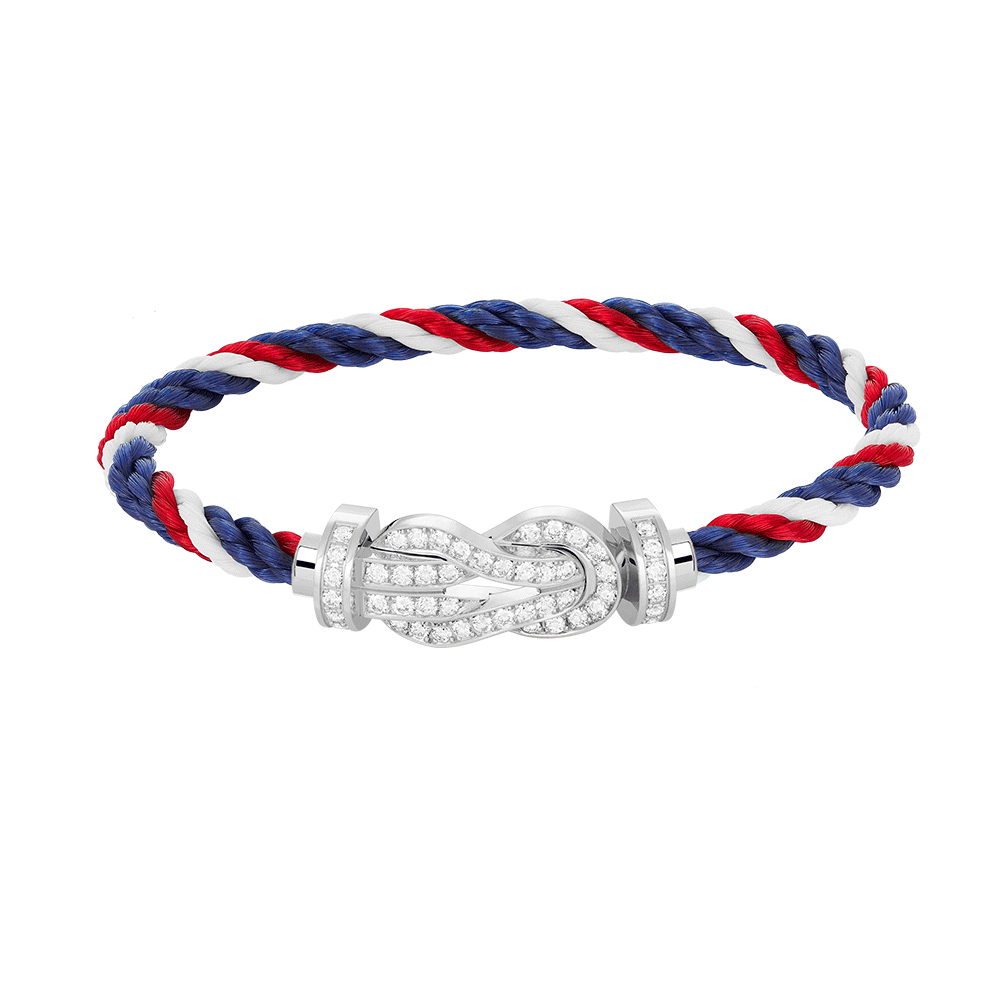 [LumiVibe]CHANCE LARGE 8 FIGURE BUCKLE FULL DIAMOND BRACELET SILVER
