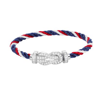 [LumiVibe]CHANCE LARGE 8 FIGURE BUCKLE FULL DIAMOND BRACELET SILVER