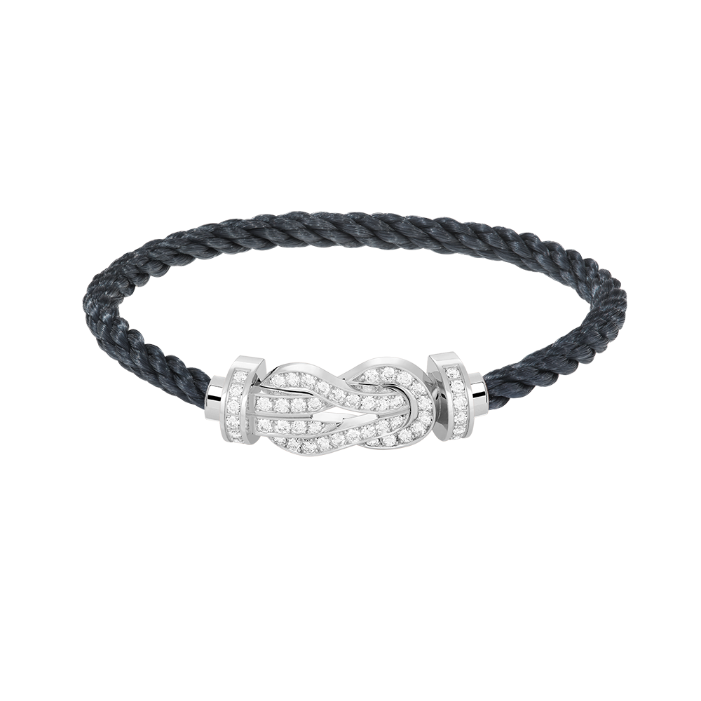 [LumiVibe]CHANCE LARGE 8 FIGURE BUCKLE FULL DIAMOND BRACELET SILVER