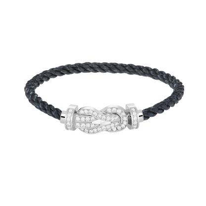 [LumiVibe]CHANCE LARGE 8 FIGURE BUCKLE FULL DIAMOND BRACELET SILVER