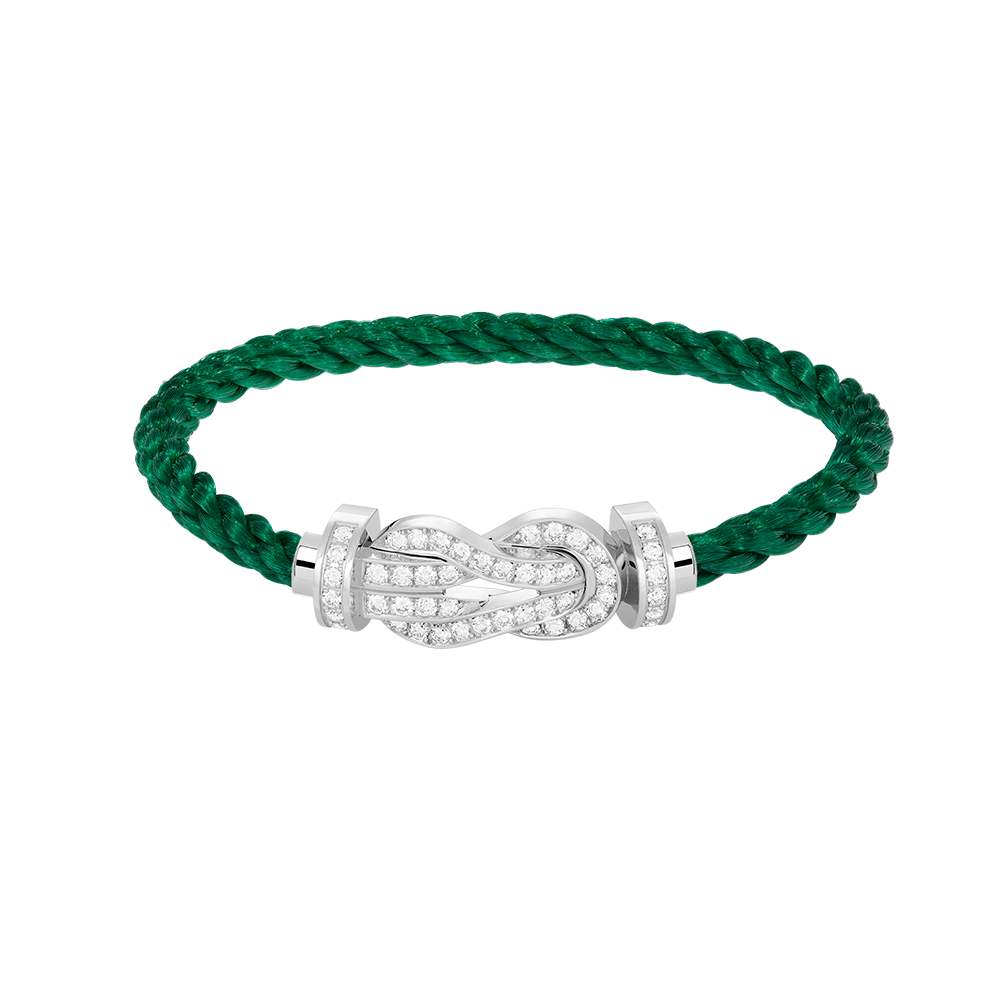 [LumiVibe]CHANCE LARGE 8 FIGURE BUCKLE FULL DIAMOND BRACELET SILVER