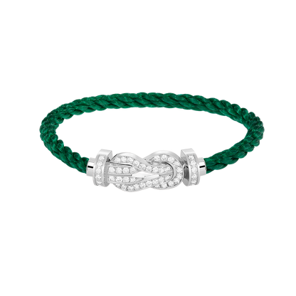 [LumiVibe]CHANCE LARGE 8 FIGURE BUCKLE FULL DIAMOND BRACELET SILVER