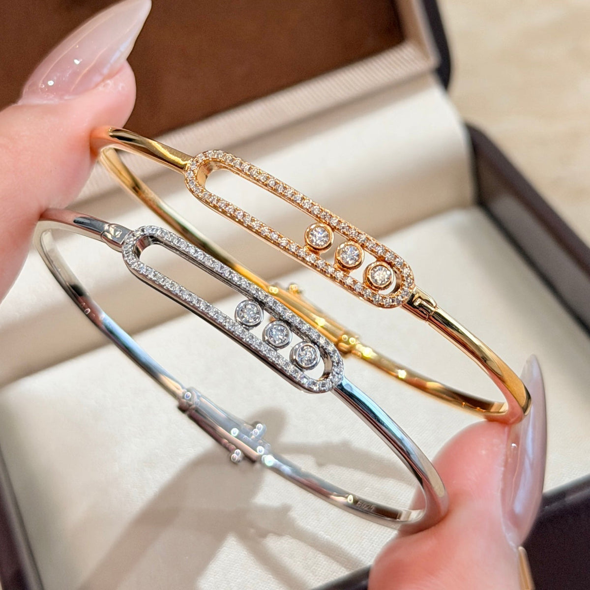 [LumiVibe]Move Pavé Diamond Bangle Bracelet M