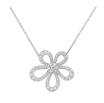 [LumiVibe]FLOWERLACE NECKLACE FULL DIAMONDS