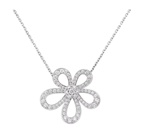 [LumiVibe]FLOWERLACE NECKLACE FULL DIAMONDS