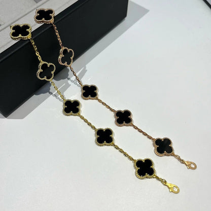 [LumiVibe] CLOVER 5 MOTIF ONYXS BRACELET COLLECTION