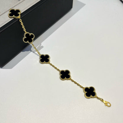 [LumiVibe] CLOVER 5 MOTIF ONYXS BRACELET COLLECTION