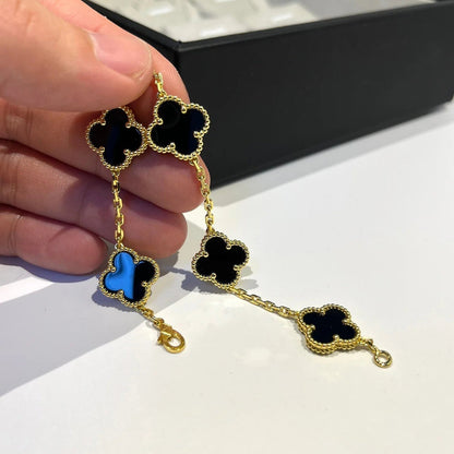 [LumiVibe] CLOVER 5 MOTIF ONYXS BRACELET COLLECTION