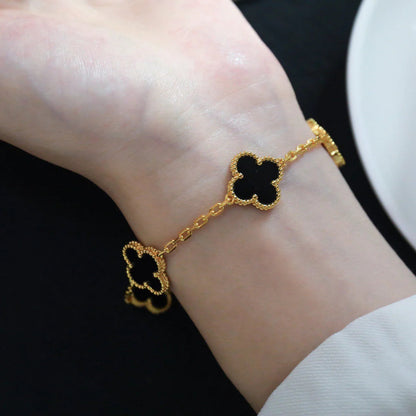 [LumiVibe] CLOVER 5 MOTIF ONYXS BRACELET COLLECTION