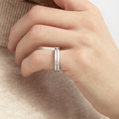 [LumiVibe]ZERO 1 ONE-BAND PAVED DIAMONDS ON THE SPIRAL RING