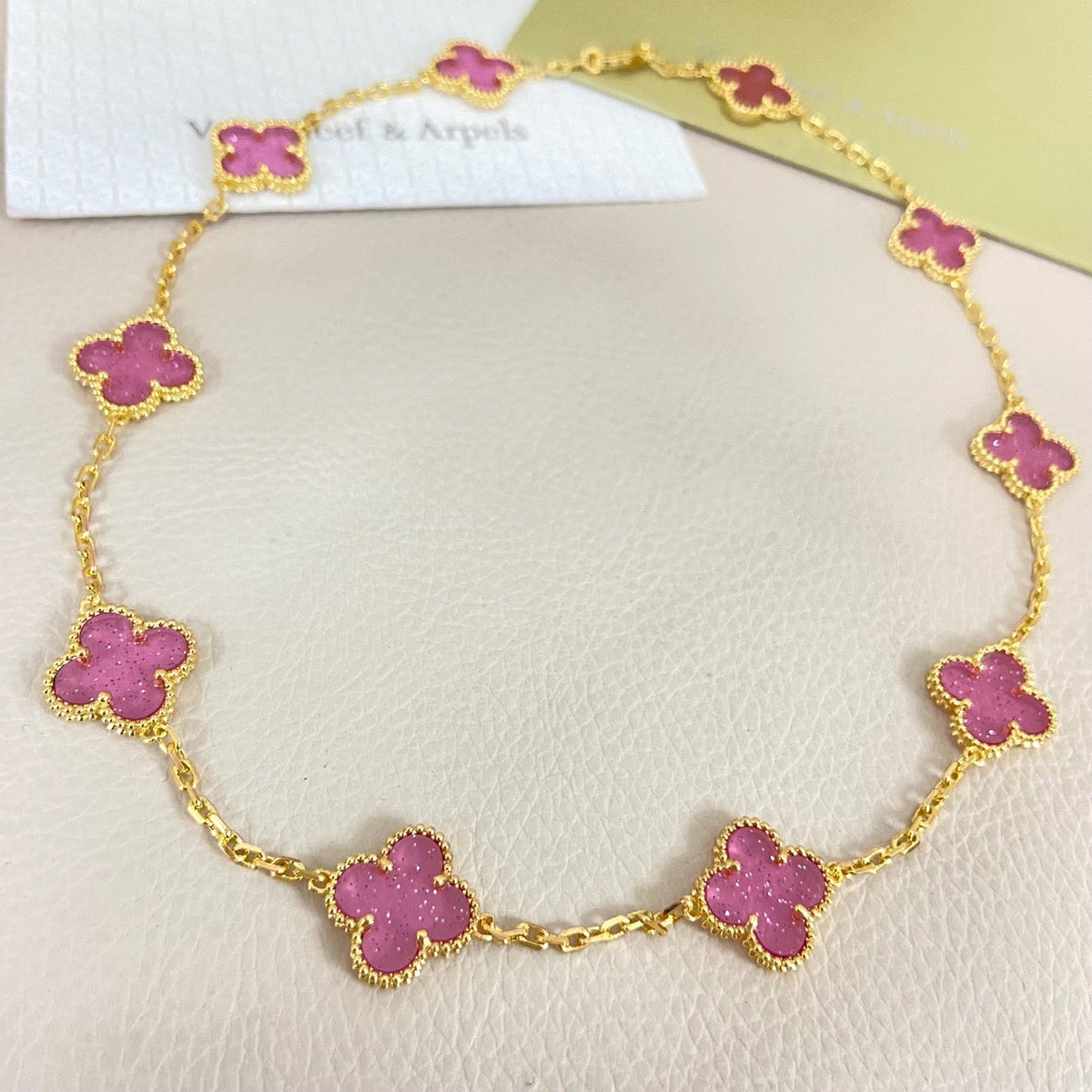 [Lumivibe Jewelry]CLOVER 10 MOTIFS  NEW BUBBLE PINK ENAMEL