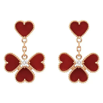[LumiVibe]SWEET CLOVER CARNELIAN EARRINGS