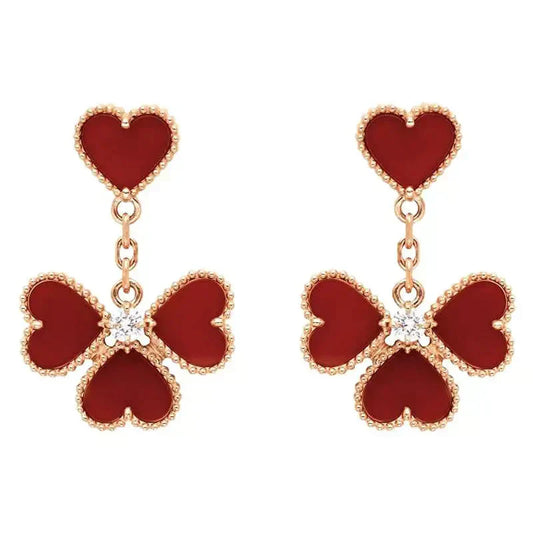 [LumiVibe]SWEET CLOVER CARNELIAN EARRINGS