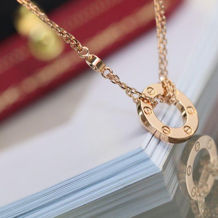 [LumiVibe]LOVE NECKLACE ADJUSTABLE ROSE GOLD 2 DIAMOND