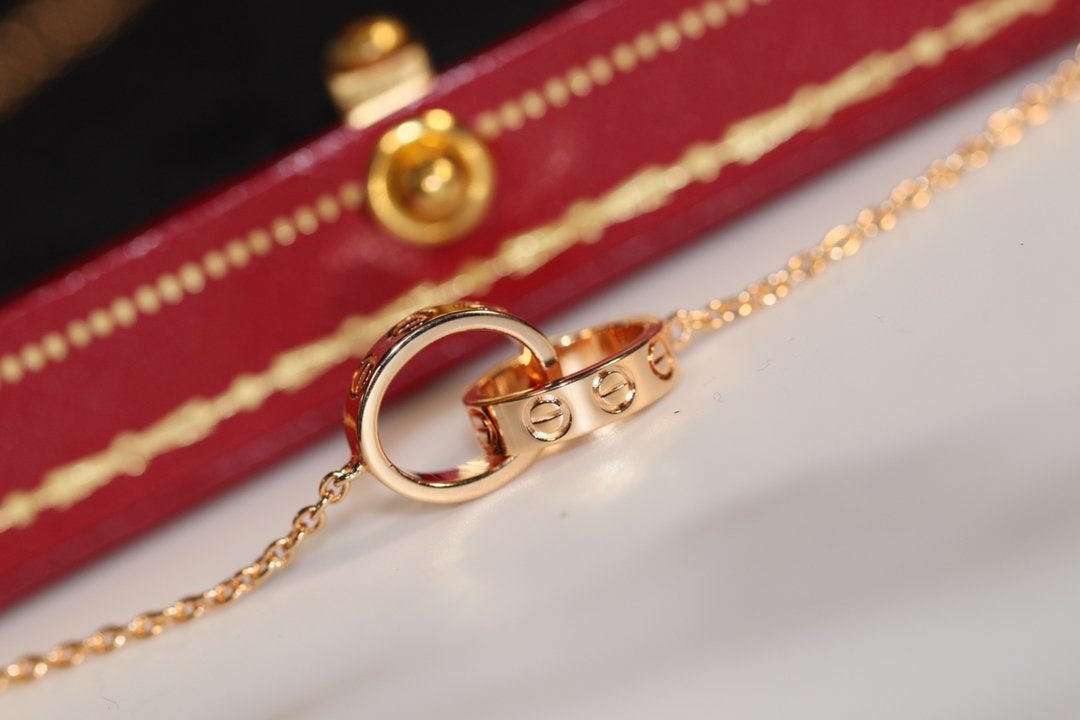 [LumiVibe]LOVE NECKLACE PINK GOLD AND SILVER