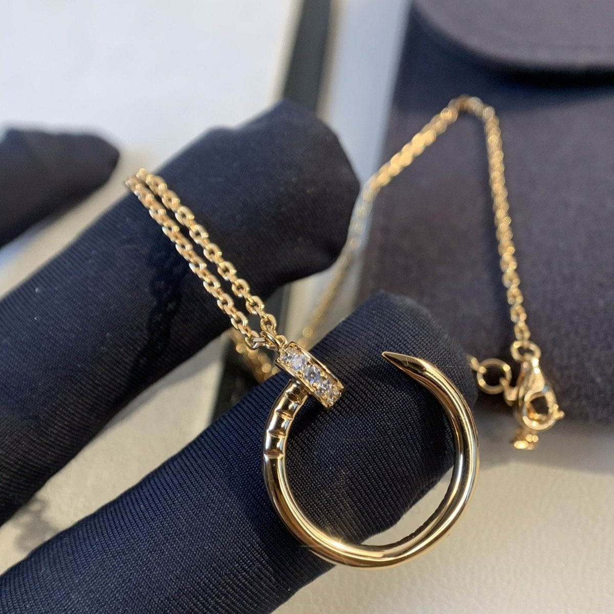 [LumiVibe]JUSTE NECKLACE PINK GOLD DIAMONDS