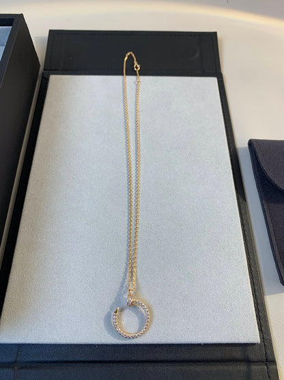 [LumiVibe]JUSTE NECKLACE PINK GOLD DIAMONDS