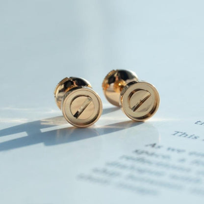 [LumiVibe]LOVE EARRINGS PINK GOLD 10MM