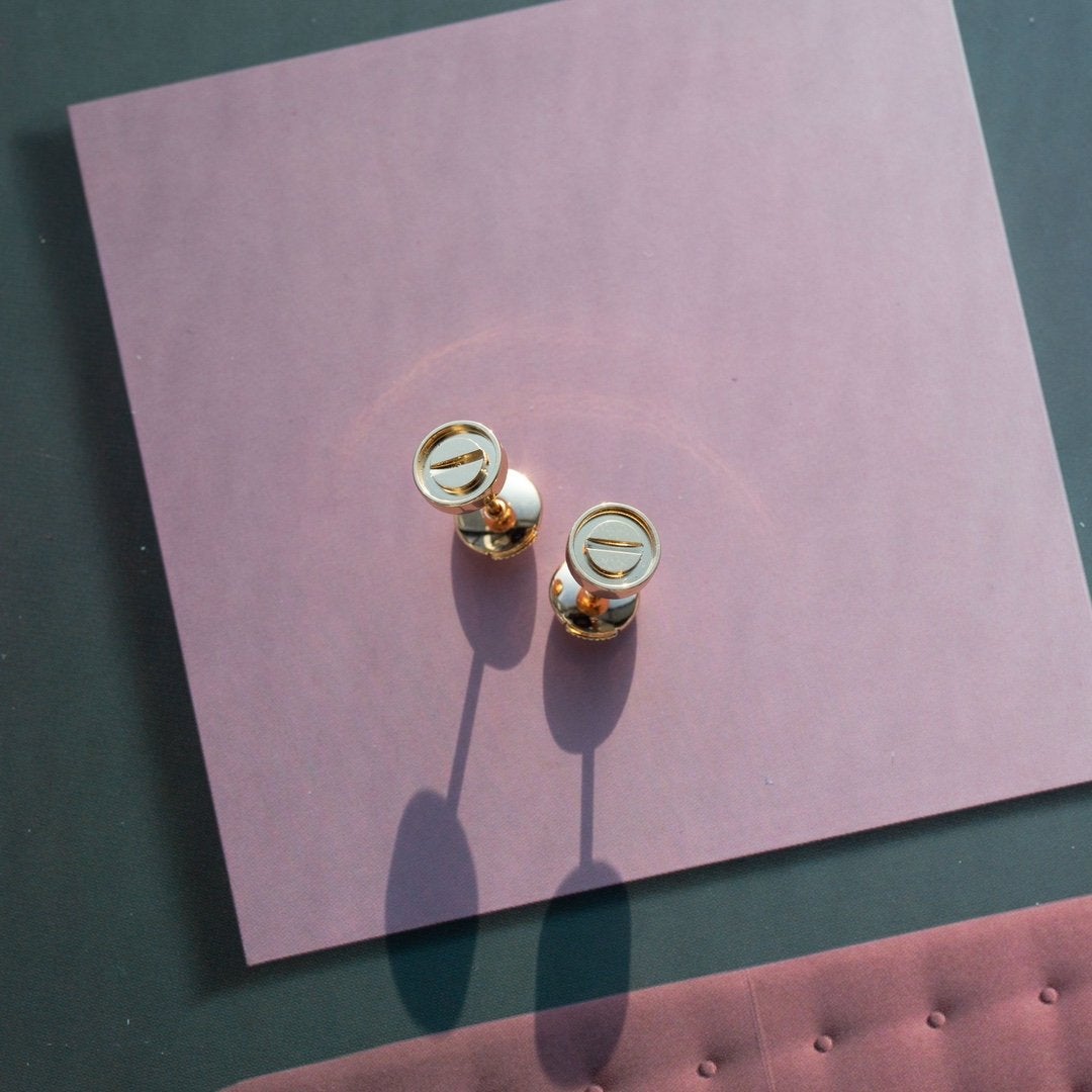 [LumiVibe]LOVE EARRINGS PINK GOLD 10MM