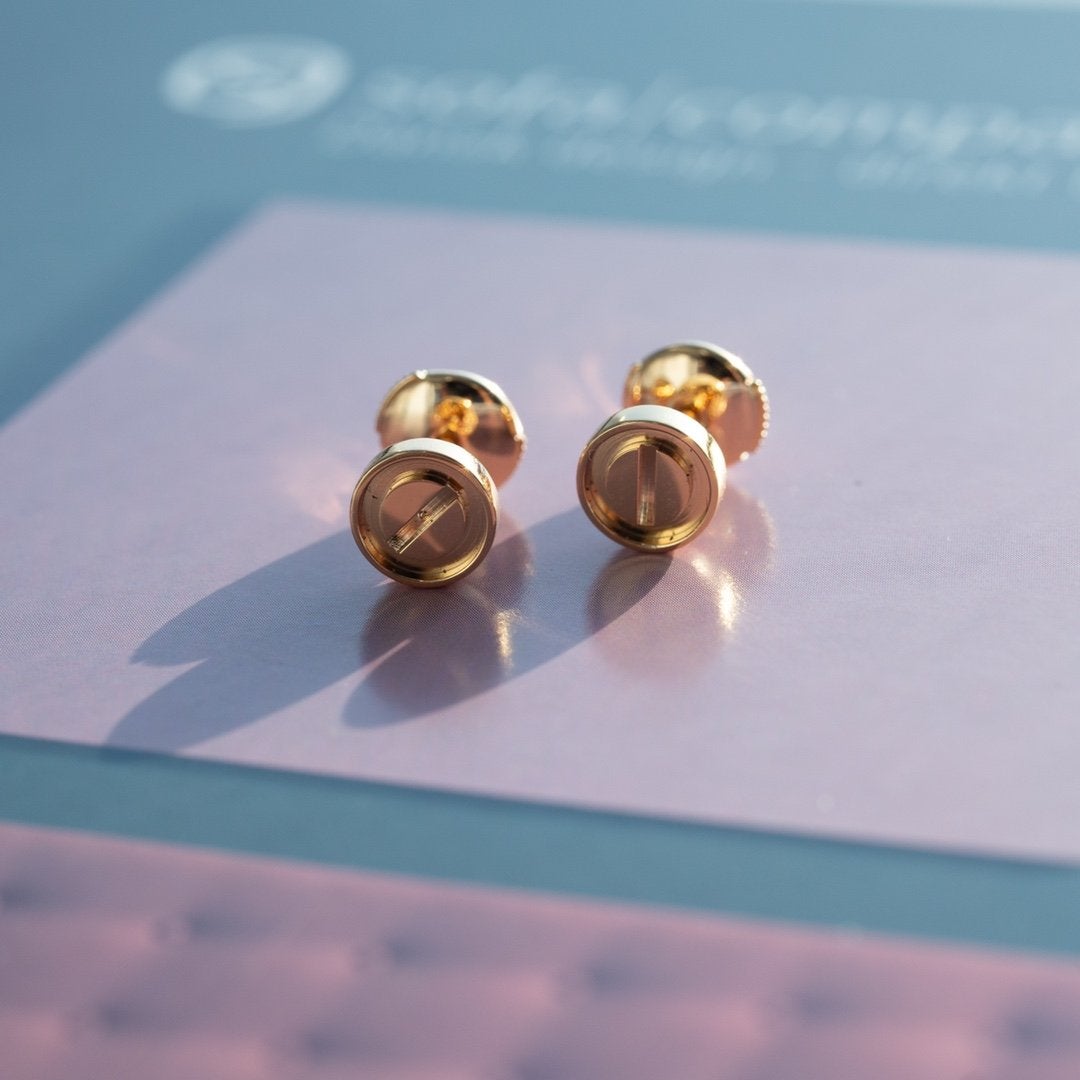 [LumiVibe]LOVE EARRINGS PINK GOLD 10MM