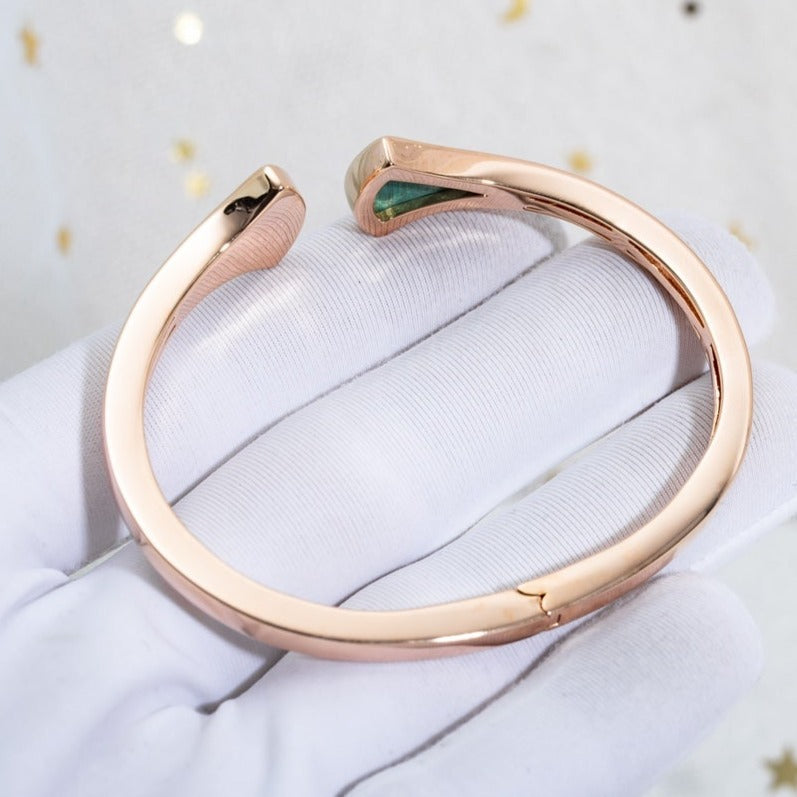 [LumiVibe]DREAM BRACELET OPEN MALACHITE PINK GOLD