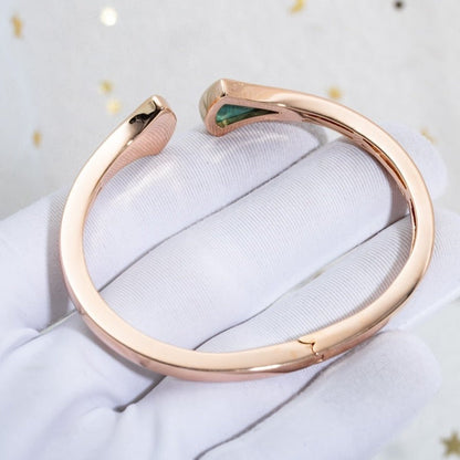 [LumiVibe]DREAM BRACELET OPEN MALACHITE PINK GOLD