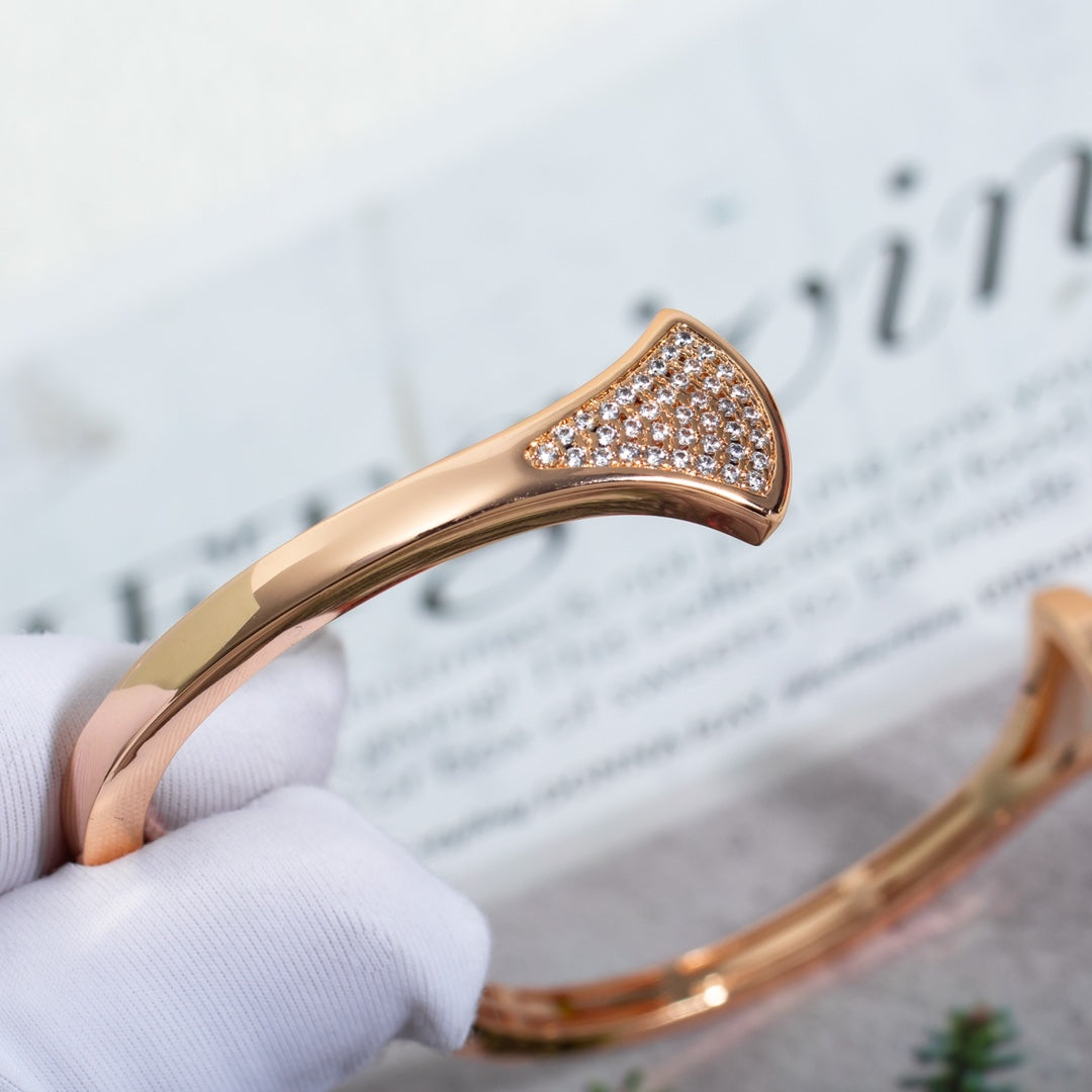 [LumiVibe]DREAM BRACELET OPEN PINK GOLD MOP DIAMOND