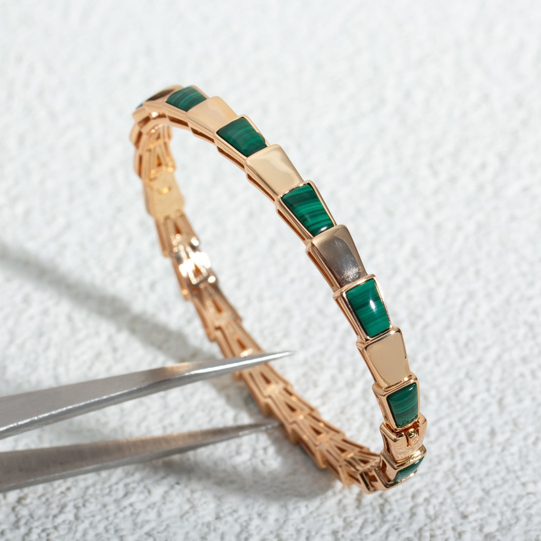 [LumiVibe]SERPENTI BRACELET PINK GOLD MALACHITE
