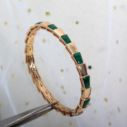 [LumiVibe]SERPENTI BRACELET PINK GOLD MALACHITE