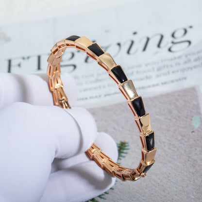 [LumiVibe]SERPENTI BRACELET PINK GOLD ONYX