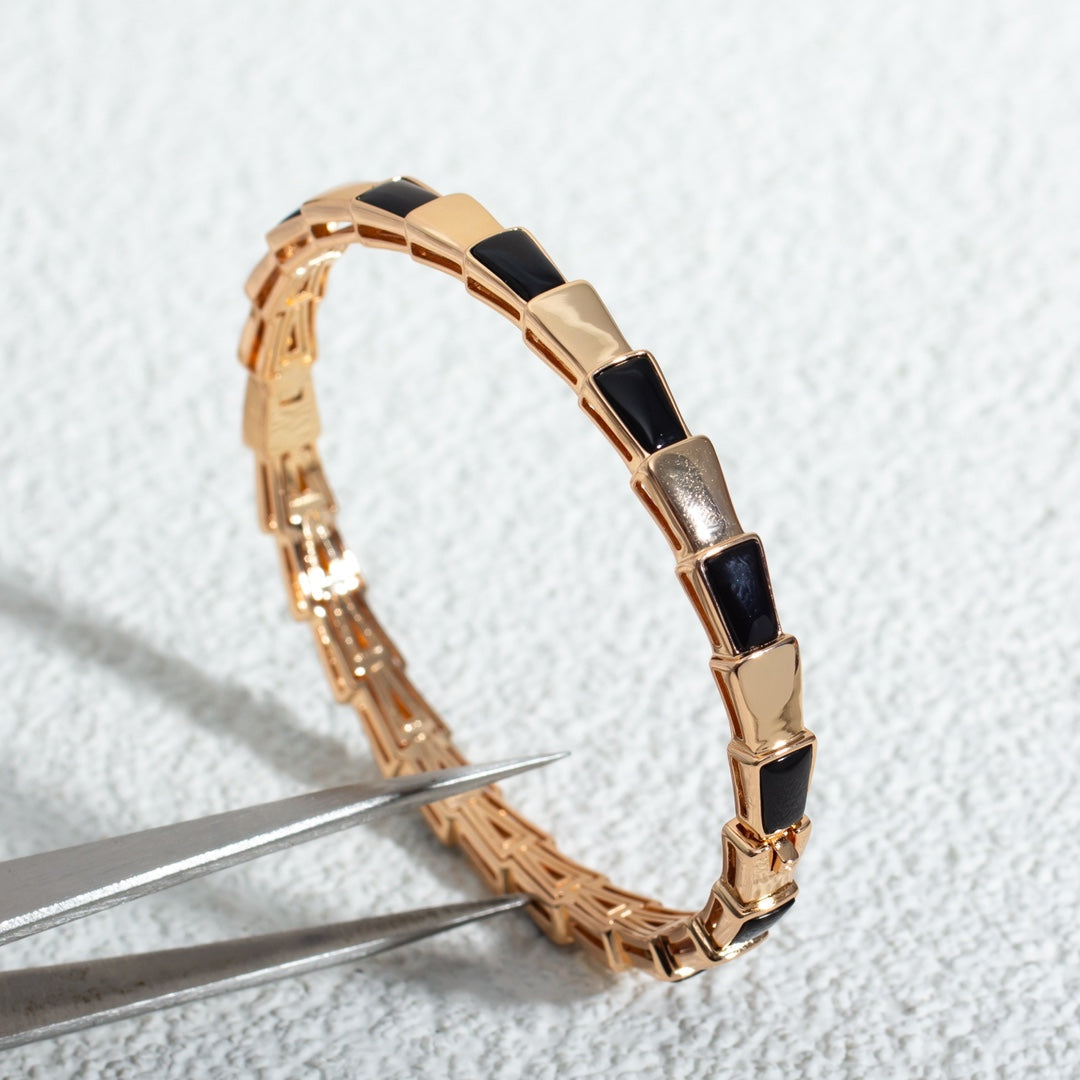 [LumiVibe]SERPENTI BRACELET PINK GOLD ONYX