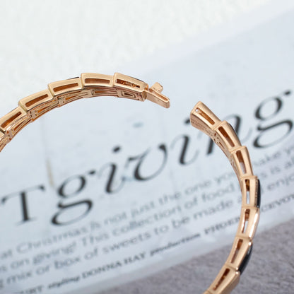 [LumiVibe]SERPENTI BRACELET PINK GOLD ONYX
