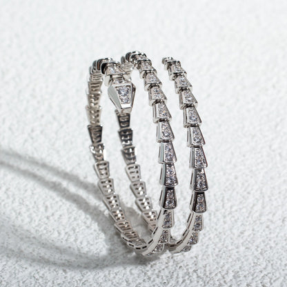 [LumiVibe]SERPENTI BRACELET SILVER DIAMOND DOUBLE ROW