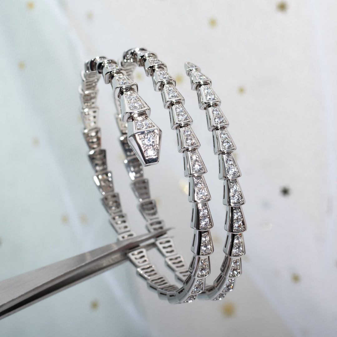 [LumiVibe]SERPENTI BRACELET SILVER DIAMOND DOUBLE ROW