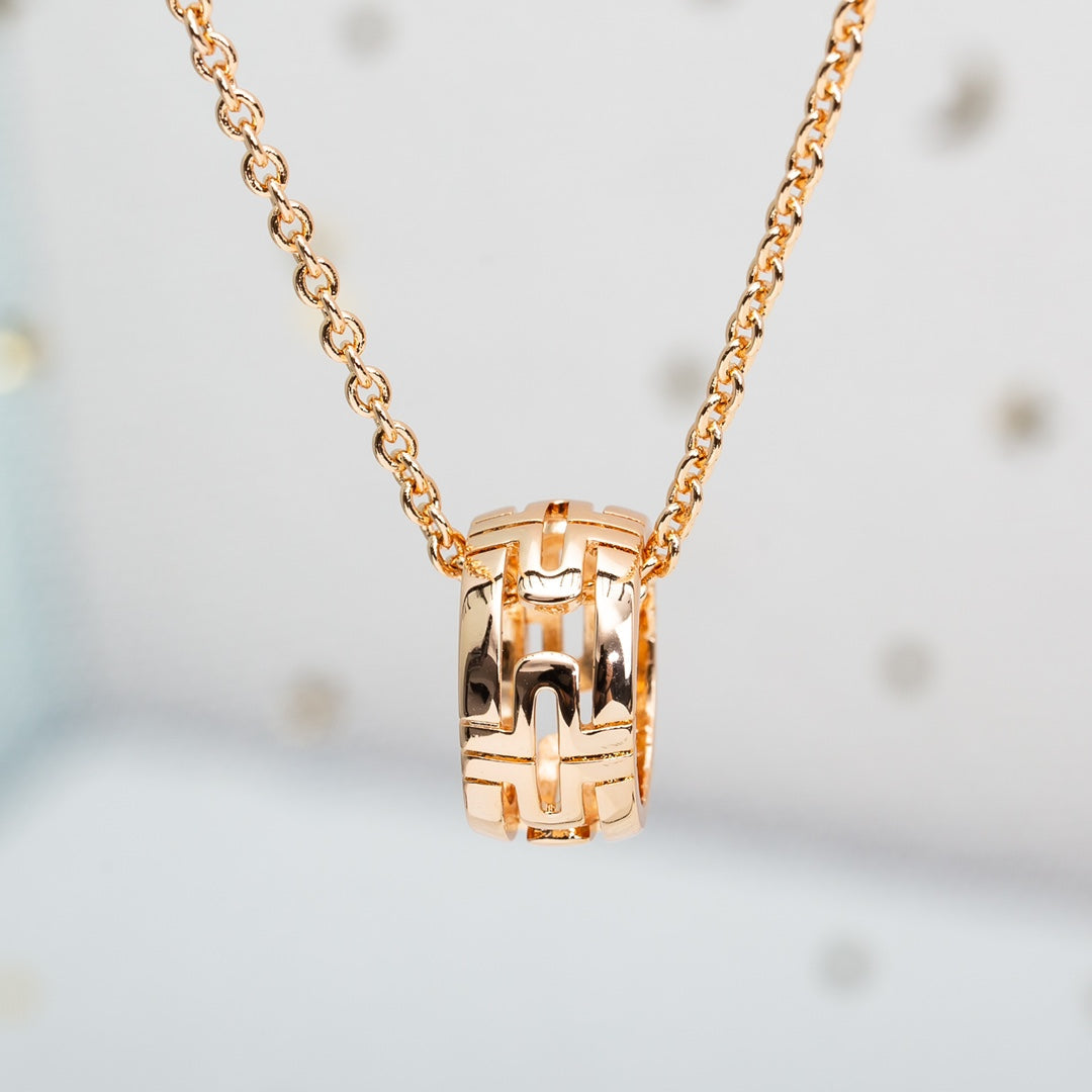[LumiVibe]PARENTESI NECKLACE PINK GOLD