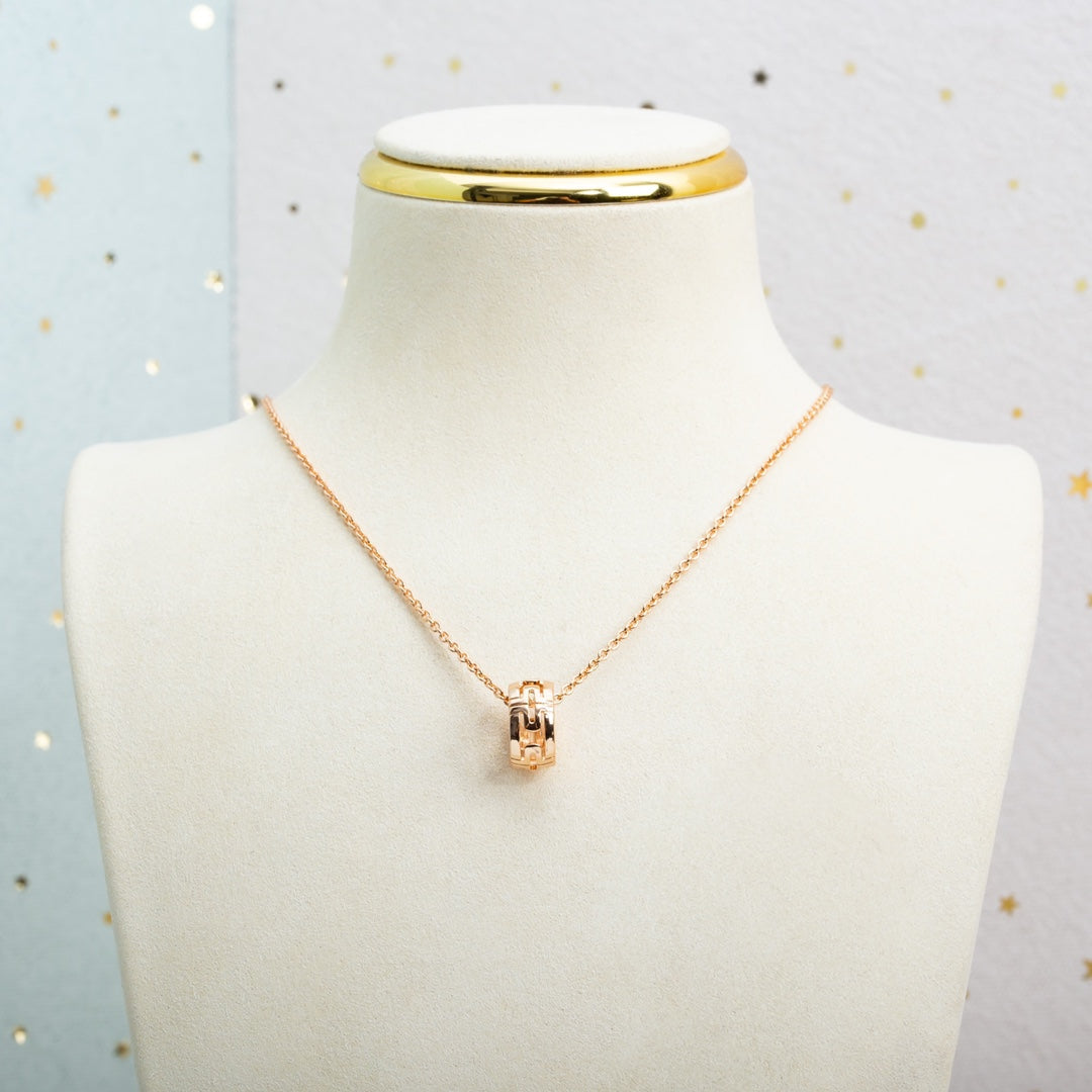 [LumiVibe]PARENTESI NECKLACE PINK GOLD