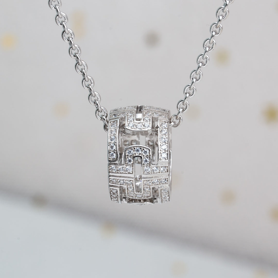 [LumiVibe]PARENTESI NECKLACE SILVER DIAMOND