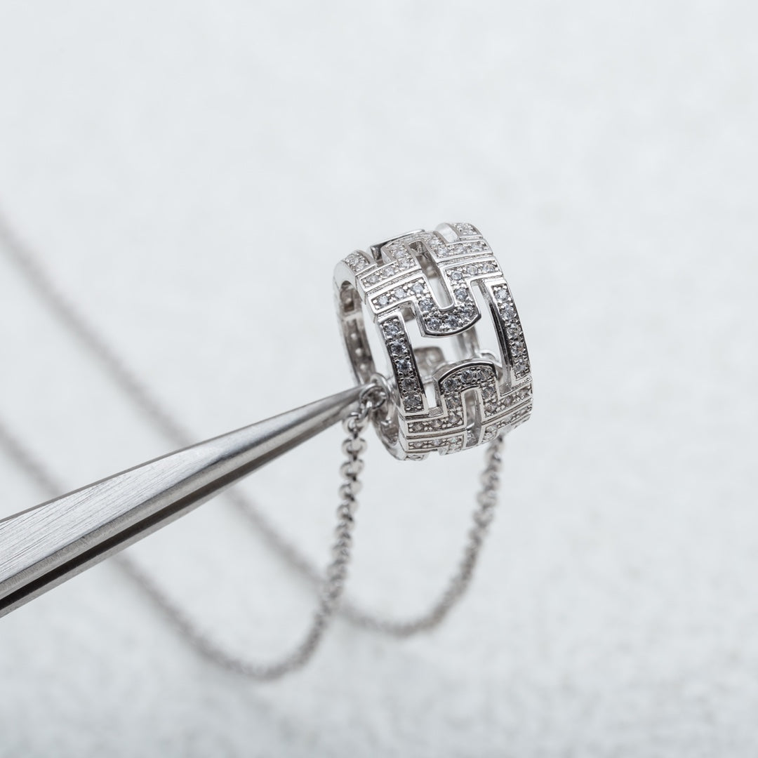 [LumiVibe]PARENTESI NECKLACE SILVER DIAMOND