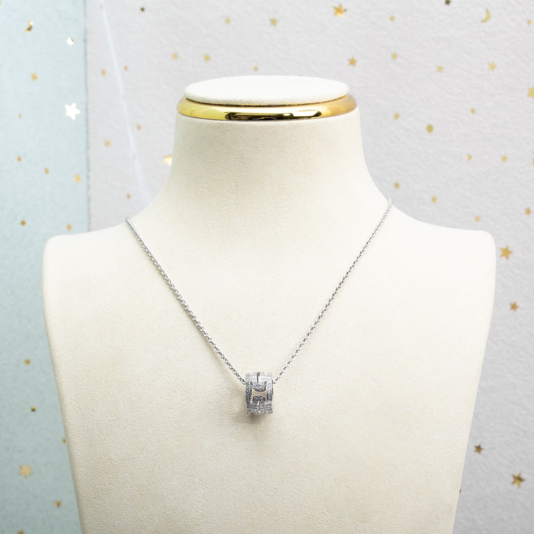 [LumiVibe]PARENTESI NECKLACE SILVER DIAMOND