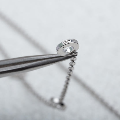 [LumiVibe]PARENTESI NECKLACE SILVER DIAMOND