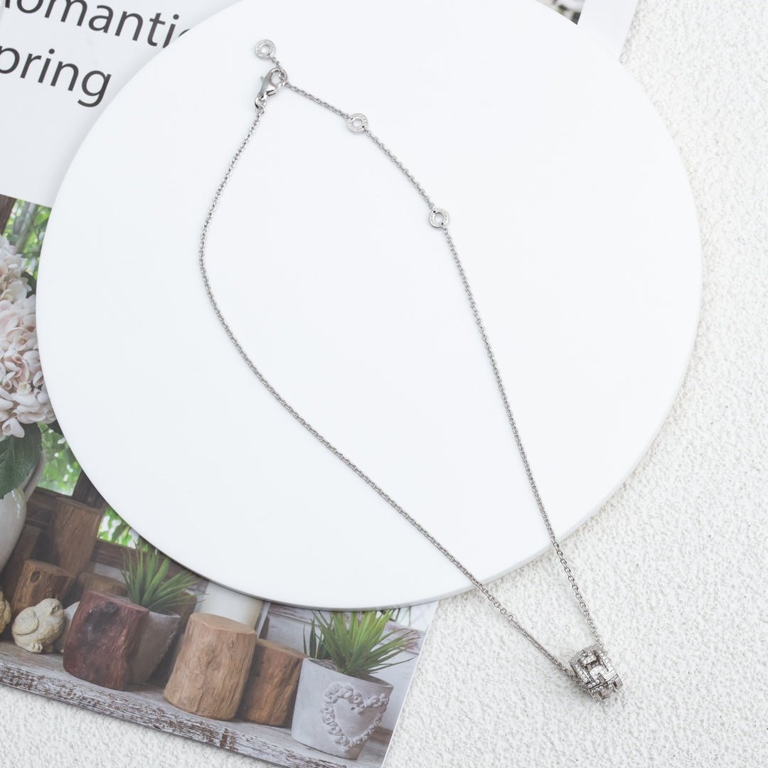 [LumiVibe]PARENTESI NECKLACE SILVER DIAMOND