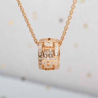 [LumiVibe]PARENTESI NECKLACE PINK GOLD DIAMOND