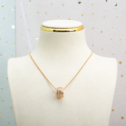 [LumiVibe]PARENTESI NECKLACE PINK GOLD DIAMOND
