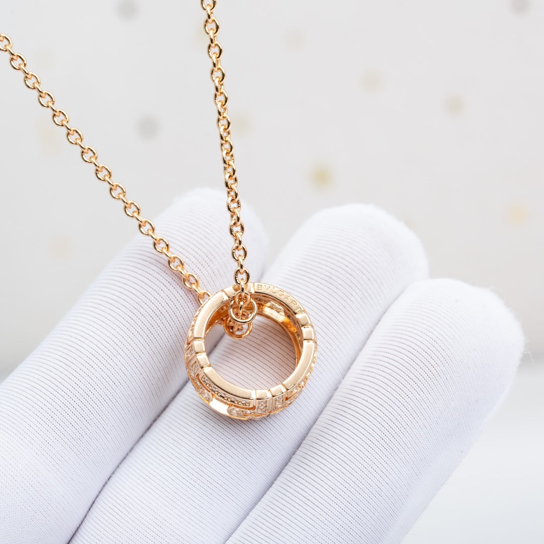 [LumiVibe]PARENTESI NECKLACE PINK GOLD DIAMOND